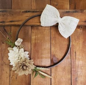 Burlap hoop wreath